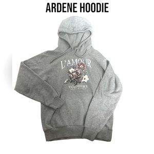 Ardene Gray and Graphic Hoodie